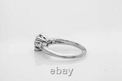 Antique 1940s $10,000 1.65ct Old Euro Diamond 14k White Gold Wedding Ring
