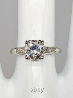 Antique 1940s $7000 1.25ct Natural OLD EURO SI1 I Diamond Platinum Wedding Ring