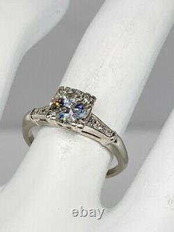 Antique 1940s $7000 1.25ct Natural OLD EURO SI1 I Diamond Platinum Wedding Ring