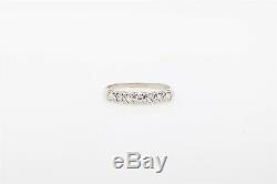 Antique 1940s 7 VS G Diamond OLD CUT 14k White Gold Wedding Band Ring