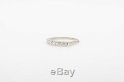 Antique 1940s 7 VS G Diamond OLD CUT 14k White Gold Wedding Band Ring