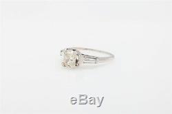 Antique 1940s $8000 1.50ct Old Mine Cut Diamond Platinum Wedding Ring