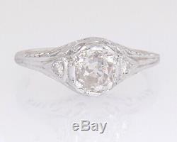 Antique 1.00ct Champagne Old Mine Cut Diamond 18K Gold Art Deco Engagement Ring