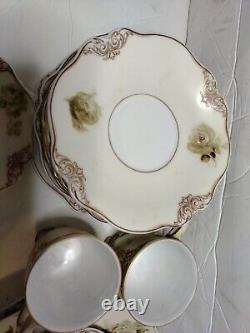 Antique 21 Pieces Old Ivory Set Gold Gild