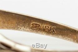 Antique $3000 1920s. 75ct Old Mine Cut Diamond Emerald 18k Gold Filigree Ring