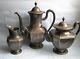Antique 3 Set Jugs Silver Plated Pot Empire Style Handle Lid Mark Rare Old 20th