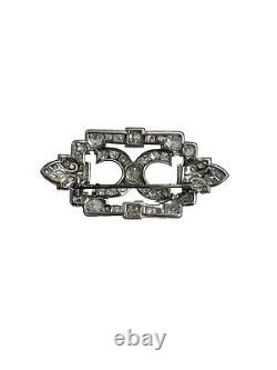 Antique 3 carats Old European Cut Diamonds Brooch Pin Platinum Art Deco 1920s