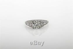 Antique $7000 1.25ct Old Euro VS H Diamond Platinum Filigree Ring RARE