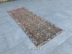 Antique 90-100 Years Old Vintage Runner Handknotted Tribal Wool Boho Runner Rug