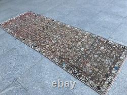 Antique 90-100 Years Old Vintage Runner Handknotted Tribal Wool Boho Runner Rug