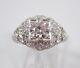 Antique Art Deco 1.55 Ct Platinum Diamond Engagement Ring Old Miner Size 6.5