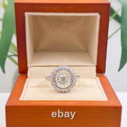 Antique Art Deco Old European 0.70 tcw Diamond Halo Ring 18K White Gold