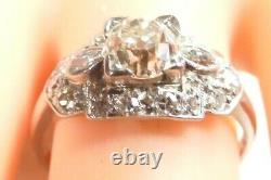 Antique Art Deco Vintage Old Mine Diamond Engagement Ring Size 6 UK-L1/2 EGL USA