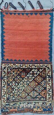 Antique Caucasian Rug, 1800s unique rug, pile rug, Vintage Rug, small old rug