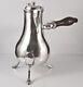 Antique Coffee Maker Chocolate Tripod Silver Metal Handle Wood Rare Old 18th
