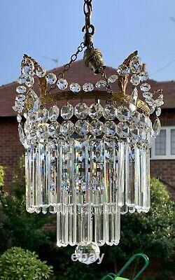 Antique Crystal Chandelier Stunning Old Excellent Quality