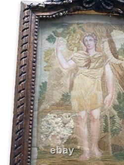 Antique Embroidery Frame Art Beautiful Wood Man Sheep A Louis XVIRare Old 18th