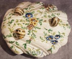 Antique Empty Pocket Shell Earthenware Angelo Minghetti Italy Enamelled Old 19th