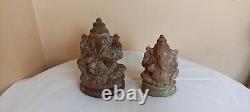 Antique Hindu Lord Ganesha Idol Statue Vintage Old Pottery Terracotta Mud D66