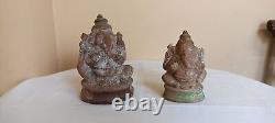 Antique Hindu Lord Ganesha Idol Statue Vintage Old Pottery Terracotta Mud D66