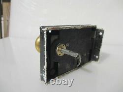 Antique Iron Door Lock Brass Knobs Handles Victorian Old Bolt Key Vintage