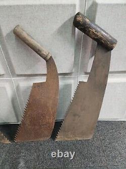 Antique Japanese Vintage Old Hand Saw Carpentry Tool Jank Set Big Blade Used #2