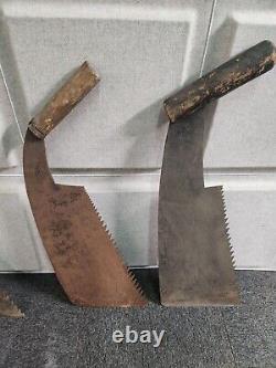 Antique Japanese Vintage Old Hand Saw Carpentry Tool Jank Set Big Blade Used #2