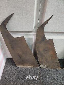 Antique Japanese Vintage Old Hand Saw Carpentry Tool Jank Set Big Blade Used #2