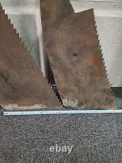 Antique Japanese Vintage Old Hand Saw Carpentry Tool Jank Set Big Blade Used #2