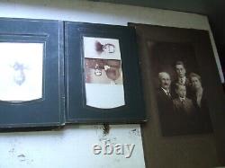 Antique Lot Black & White Cabinet Portrait Photo Craft Photographs Geneology Old