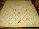 Antique Old Quilt Cotton All Hand Sewn Stitched 78x80