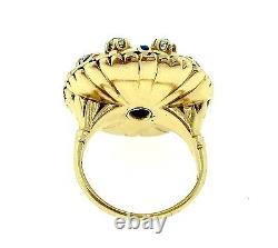 Antique Old Cut Diamond and Enamel Ring in 14k Yellow Gold- HM969I