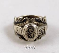 Antique Old Dagestan Ring Caucasus High-Grade Silver Ring Jewelry US SZ 9.50