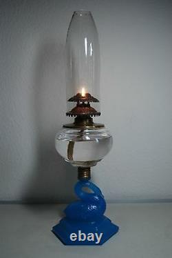 Antique Old Kerosene Oil Atterbury Boston Sandwich Glass Victorian Eapg Lamp
