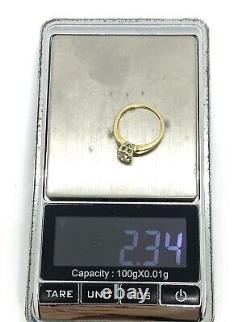 Antique Old Mine Cut Diamond 14K Gold Engagement Ring Sz 4.50 2.34g