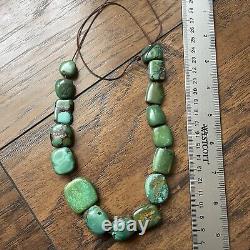 Antique Old Natural Tibetan ladakh Chinese Turquoise Dzi Bead Jewelry Necklace