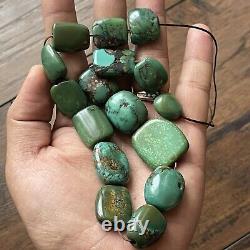 Antique Old Natural Tibetan ladakh Chinese Turquoise Dzi Bead Jewelry Necklace