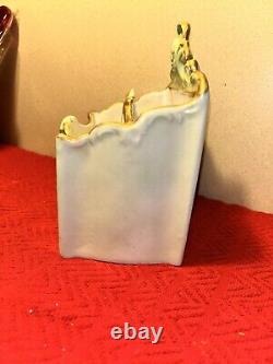 Antique Old Paris Porcelain Limoges Desk Letter Holder Box Floral Sprig Gilt