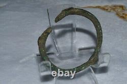 Antique Old Roman Bronze Bracelet with Snake finials Circa 1st 3rd Century AD