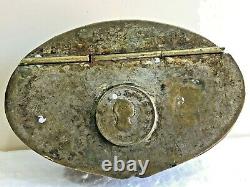 Antique Old U. S III D. G Rex 1807 Coin Fitted Vintage Brass Box B & W Mark U. S. A
