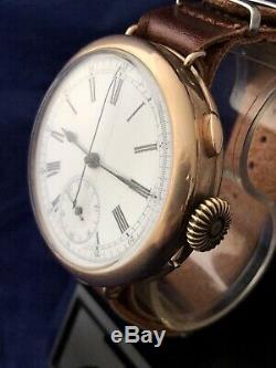 Antique Old Vintage Art Deco Quarter Repeater Stopwatch Gents Watch G/f