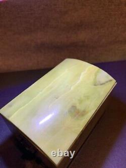Antique, Old Vintage Rare -Green Nephrite Box(handmade) Free Shipping