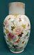 Antique Old Vintage Victorian Hand Painted Ceramic Floral Flower Vase
