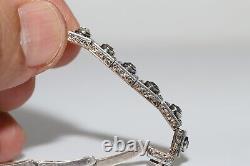 Antique Original Art Deco 14k Gold Top Silver Natural Old Cut Diamond Bracelet