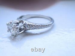Antique Platinum Vs2/j 0.80ct Old Mine Cut Diamond Engagement Ring Size 7 6.3gr