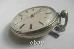 Antique Pocket Watch Silver Mechanical Cylinder-key Swiss Rubis Rare Old 19th