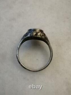 Antique, Rare Vintage, Old Masonic Silver Ring US 10