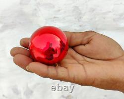 Antique Red Glass 2.25 German Kugel Heavy Christmas Ornament Old Decorative 371