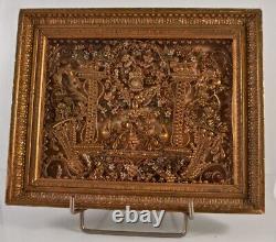 Antique Reliquary At Paperolles XVIIIth Glass Wood Frame Rare Old