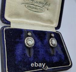 Antique Russian Gold Diamond Old Cutted Earrings
